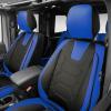 imageOASIS AUTO 20072017 Wrangler JK 4Door Leather Seat Covers Custom Fit Accessories Cover Protector Cushion Unlimited X Rubicon Sahara Full Set BlackampampRedBLACKBLUE