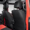 imageOASIS AUTO 20072017 Wrangler JK 4Door Leather Seat Covers Custom Fit Accessories Cover Protector Cushion Unlimited X Rubicon Sahara Full Set BlackampampRedRED