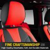 imageOASIS AUTO 20072017 Wrangler JK 4Door Leather Seat Covers Custom Fit Accessories Cover Protector Cushion Unlimited X Rubicon Sahara Full Set BlackampampRedBLACKRED