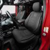 imageOASIS AUTO 20072017 Wrangler JK 4Door Leather Seat Covers Custom Fit Accessories Cover Protector Cushion Unlimited X Rubicon Sahara Full Set BlackampampRedBLACK
