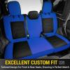 imageOASIS AUTO 20072017 Wrangler JK 4Door Leather Seat Covers Custom Fit Accessories Cover Protector Cushion Unlimited X Rubicon Sahara Full Set BlackampampRedBLACKBLUE