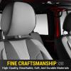 imageOASIS AUTO 20072017 Wrangler JK 4Door Leather Seat Covers Custom Fit Accessories Cover Protector Cushion Unlimited X Rubicon Sahara Full Set BlackampampRedBLACKGRAY