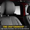imageOASIS AUTO 20072017 Wrangler JK 4Door Leather Seat Covers Custom Fit Accessories Cover Protector Cushion Unlimited X Rubicon Sahara Full Set BlackampampRedBLACK