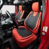 imageOASIS AUTO 20072017 Wrangler JK 4Door Leather Seat Covers Custom Fit Accessories Cover Protector Cushion Unlimited X Rubicon Sahara Full Set BlackampampRedBLACKRED