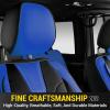 imageOASIS AUTO 20072017 Wrangler JK 4Door Leather Seat Covers Custom Fit Accessories Cover Protector Cushion Unlimited X Rubicon Sahara Full Set BlackampampRedBLACKBLUE