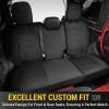 imageOASIS AUTO 20072017 Wrangler JK 4Door Leather Seat Covers Custom Fit Accessories Cover Protector Cushion Unlimited X Rubicon Sahara Full Set BlackampampRedBLACK