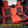 imageOASIS AUTO 20072017 Wrangler JK 4Door Leather Seat Covers Custom Fit Accessories Cover Protector Cushion Unlimited X Rubicon Sahara Full Set BlackampampRedBLACKRED
