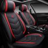 imageOASIS AUTO Car Seat Covers Premium Waterproof Faux Leather Cushion Universal Accessories Fit SUV Truck Sedan Automotive Vehicle Auto Interior Protector Full Set OS006 BlackSPORT RED