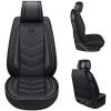 imageOASIS AUTO Car Seat Covers Premium Waterproof Faux Leather Cushion Universal Accessories Fit SUV Truck Sedan Automotive Vehicle Auto Interior Protector Full Set OS006 BlackSPORT BLACK