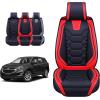 imageOASIS AUTO Chevy Equinox Accessories Seat Covers 20102025 Custom Fit Leather Cover Protector Cushion Full Set GrayRED
