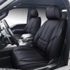 imageOASIS AUTO Ford F150 F250 F350 Accessories Seat Covers 20092025 Custom Fit Leather Truck Cover Protector F150 F250 F350 Crew Double Super Extended Cab Premium Full Set BlackampampGrayBLACK