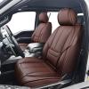 imageOASIS AUTO Ford F150 F250 F350 Accessories Seat Covers 20092025 Custom Fit Leather Truck Cover Protector F150 F250 F350 Crew Double Super Extended Cab Premium Full Set BlackampampGrayBROWN