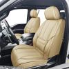 imageOASIS AUTO Ford F150 F250 F350 Accessories Seat Covers 20092025 Custom Fit Leather Truck Cover Protector F150 F250 F350 Crew Double Super Extended Cab Premium Full Set BlackampampGrayTAN