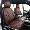 imageOASIS AUTO Ford F150 F250 F350 Accessories Seat Covers 20092025 Custom Fit Leather Truck Cover Protector F150 F250 F350 Crew Double Super Extended Cab Premium Full Set BlackampampGrayBROWN