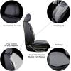 imageOASIS AUTO Ford F150 F250 F350 Accessories Seat Covers 20092025 Custom Fit Leather Truck Cover Protector F150 F250 F350 Crew Double Super Extended Cab Premium Full Set BlackampampGrayGRAY