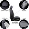 imageOASIS AUTO Ford F150 F250 F350 Accessories Seat Covers 20092025 Custom Fit Leather Truck Cover Protector F150 F250 F350 Crew Double Super Extended Cab Premium Full Set BlackampampGrayGRAY