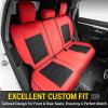 imageOASIS AUTO Honda CRV Accessories Seat Covers 20172025 Custom Fit Leather Cover Protector Cushion for CRV Full Set BlackBLACKRED