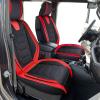 imageOASIS AUTO Jeep Wrangler JK JL Accessories Seat Covers 20072025 Custom Fit 24 Door Leather Cover Protector Cushion Unlimited X Rubicon Sahara and More Full Set Red