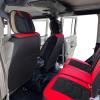 imageOASIS AUTO Jeep Wrangler JK JL Accessories Seat Covers 20072025 Custom Fit 24 Door Leather Cover Protector Cushion Unlimited X Rubicon Sahara and More Full Set Red