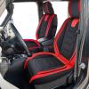 imageOASIS AUTO Jeep Wrangler JK JL Accessories Seat Covers 20072025 Custom Fit 24 Door Leather Cover Protector Cushion Unlimited X Rubicon Sahara and More Full Set Red