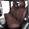 imageOASIS AUTO Wrangler JK JL Accessories Seat Covers 20072025 Custom Fit 24 Door Leather Cover Protector Cushion Unlimited X Rubicon Sahara and More Premium Full Set Brown