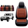 imageOASIS AUTO 20182025 Wrangler JL 4 Door Custom Leather Seat Covers WO Rear Cup Holder BlackampampOrange