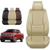 imageOASIS AUTO Ford F150 F250 F350 Accessories Seat Covers 20092025 Custom Fit Leather Truck Cover Protector F150 F250 F350 Crew Double Super Extended Cab Premium Full Set BlackampampGrayTAN
