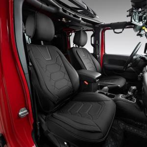 imageOASIS AUTO 20072017 Wrangler JK 4Door Leather Seat Covers Custom Fit Accessories Cover Protector Cushion Unlimited X Rubicon Sahara Full Set BlackampampRedBLACK