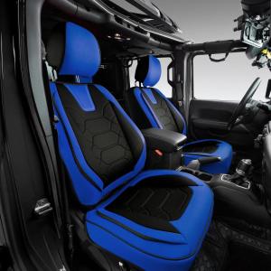 imageOASIS AUTO 20072017 Wrangler JK 4Door Leather Seat Covers Custom Fit Accessories Cover Protector Cushion Unlimited X Rubicon Sahara Full Set BlackampampRedBLACKBLUE