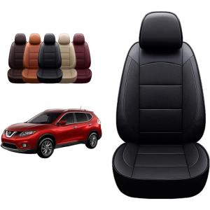 imageOASIS AUTO Custom Leather Seat Covers for Nissan Rogue 20142020 Exclude Hybrid Model and 20172020 Rogue Sport Black