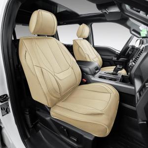imageOASIS AUTO Custom Seat Covers Compatible with Ford F150 20152023F150 Lightning 20222023Super Duty 20172023 Full Set BlackTAN