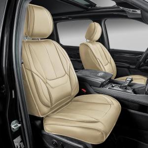 imageOASIS AUTO Dodge Ram Accessories Seat Covers 20092025 Custom Fit Leather Truck Cover Protector Cushion 150025003500 Crew Double Super Extended CabPremium Full Set BrownTAN