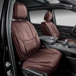 imageOASIS AUTO Dodge Ram Accessories Seat Covers 20092025 Custom Fit Leather Truck Cover Protector Cushion 150025003500 Crew Double Super Extended CabPremium Full Set BrownBROWN