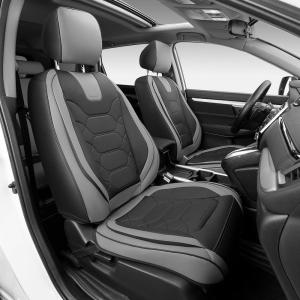 imageOASIS AUTO Honda CRV Accessories Seat Covers 20172025 Custom Fit Leather Cover Protector Cushion for CRV Full Set BlackBLACKGRAY