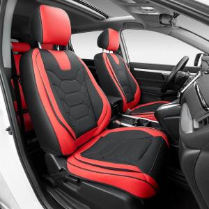 imageOASIS AUTO Honda CRV Accessories Seat Covers 20172025 Custom Fit Leather Cover Protector Cushion for CRV Full Set BlackBLACKRED