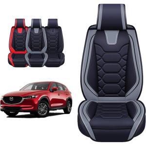 imageOASIS AUTO Mazda CX5 Accessories Seat Covers 20122025 Custom Fit Leather Cover Protector Cushion for CX5 Premium Full Set BlackGRAY