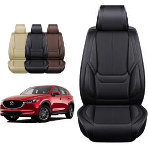 imageOASIS AUTO Mazda CX5 Accessories Seat Covers 20122025 Custom Fit Leather Cover Protector Cushion for CX5 Premium Full Set BlackINKY
