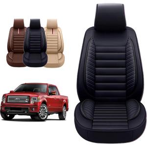 imageOASIS AUTO Tailor Fit Seat Covers Compatible with 20092022 Ford F150 F150 F250 F250 F350 F350 FF01 Full Set Inky