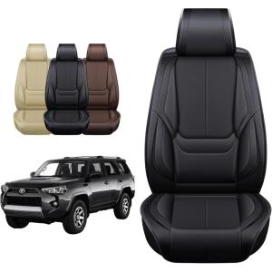 imageOASIS AUTO Toyota 4Runner Accessories Seat Covers 20102025 Custom Fit Leather Cover Protector Cushion Full Set BlackINKY