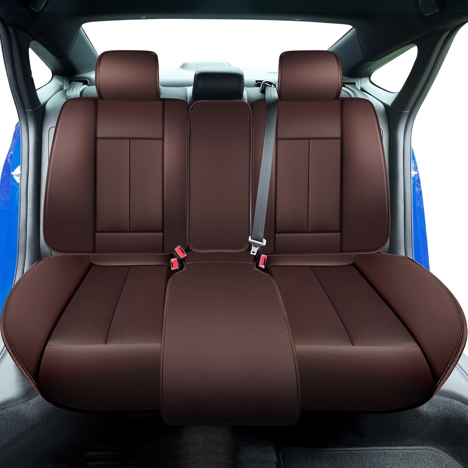 imageOASIS AUTO Honda Civic Accessories Seat Covers 20112025 Custom Fit 24 Door Sedan Coupe Hatchback Leather Cover Protector Cushion Exclude Si Front Pair GrayBrown