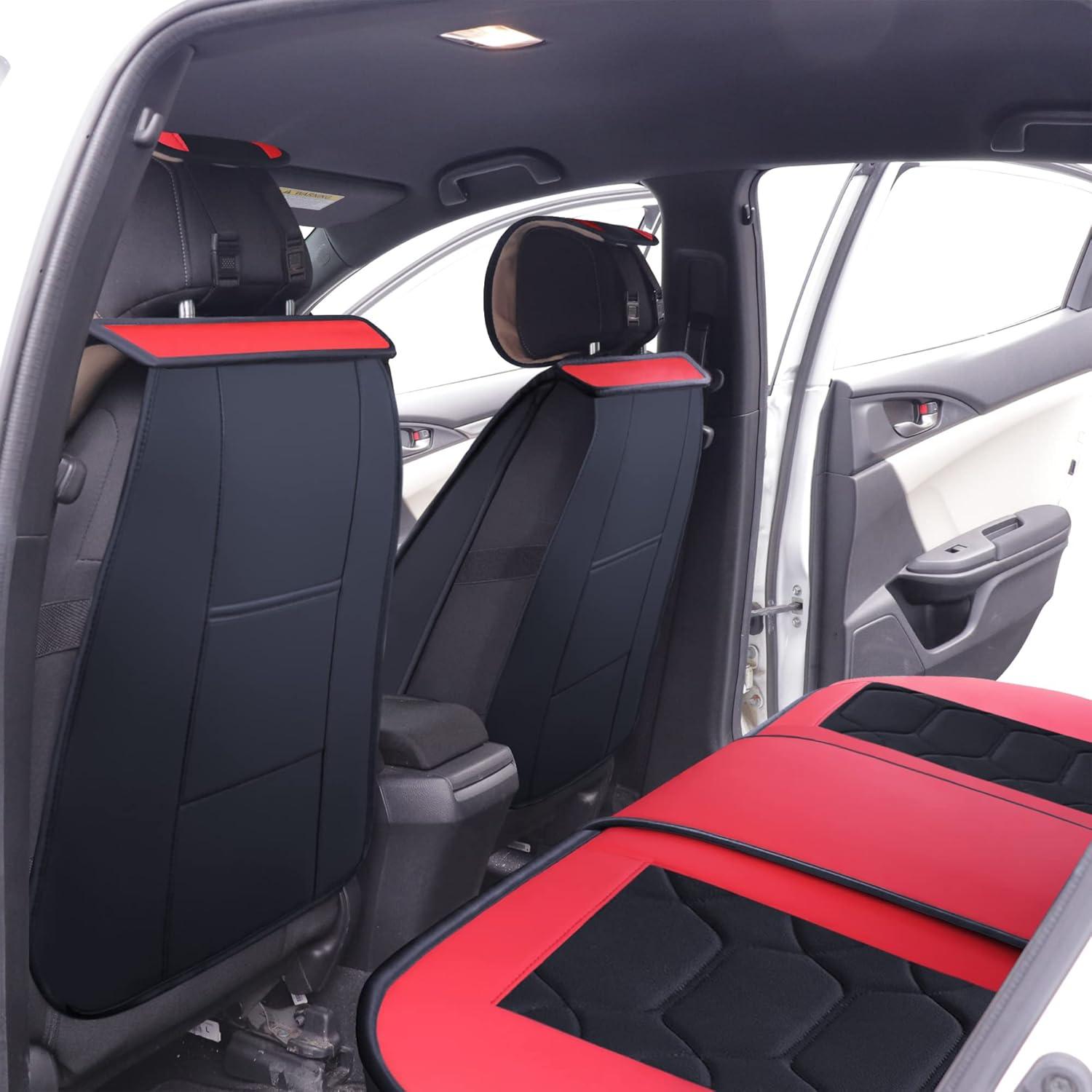 imageOASIS AUTO Honda Civic Accessories Seat Covers 20112025 Custom Fit 24 Door Sedan Coupe Hatchback Leather Cover Protector Cushion Exclude Si Front Pair GrayBlackRed