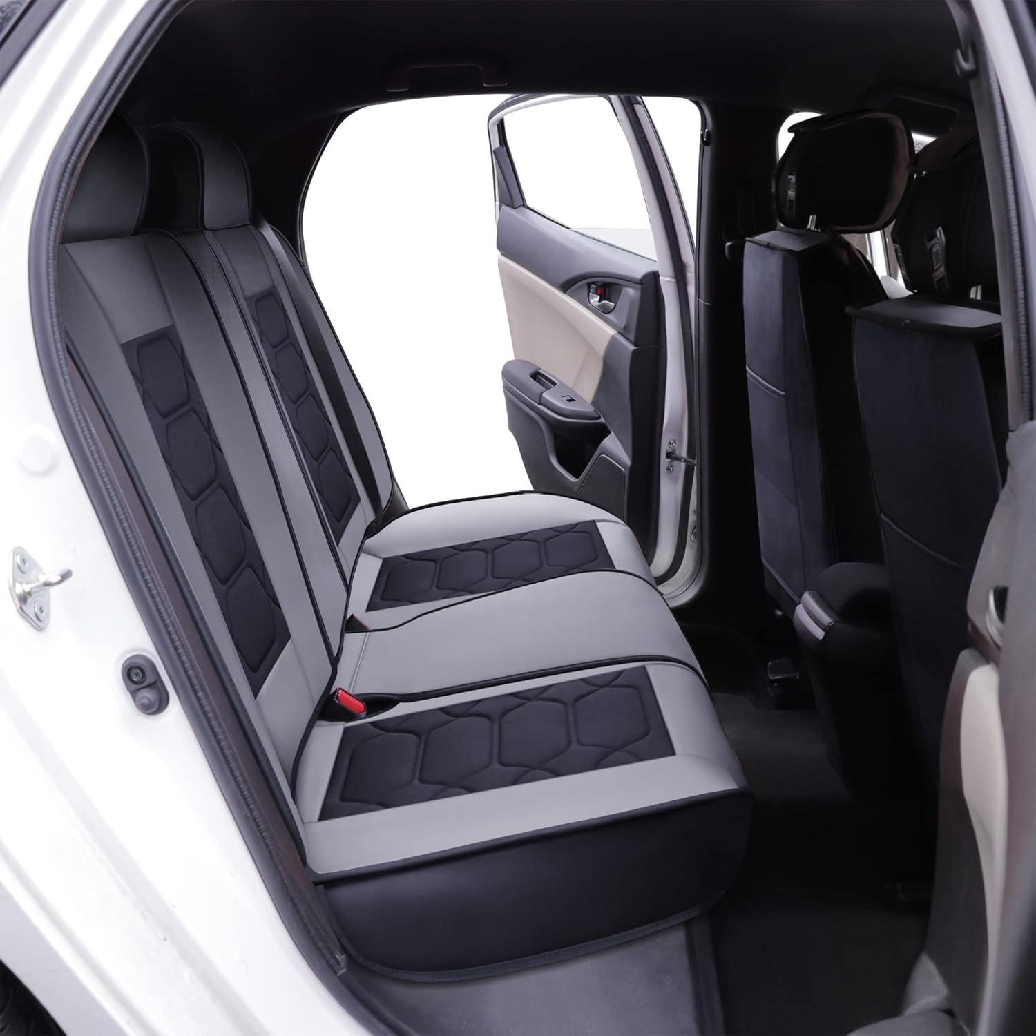 imageOASIS AUTO Honda Civic Accessories Seat Covers 20112025 Custom Fit 24 Door Sedan Coupe Hatchback Leather Cover Protector Cushion Exclude Si Front Pair GrayBlackGray