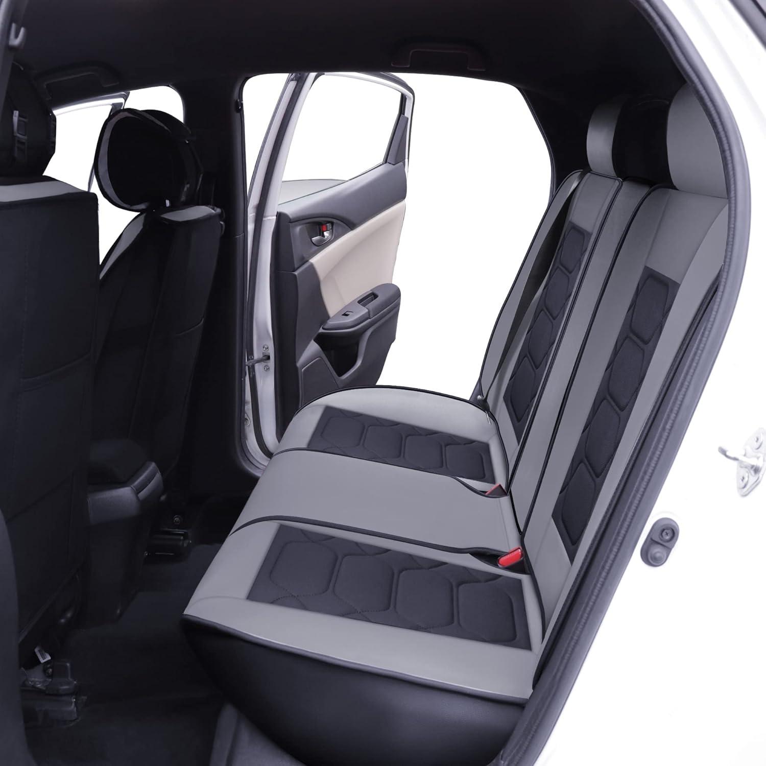 imageOASIS AUTO Honda Civic Accessories Seat Covers 20112025 Custom Fit 24 Door Sedan Coupe Hatchback Leather Cover Protector Cushion Exclude Si Front Pair GrayBlackGray