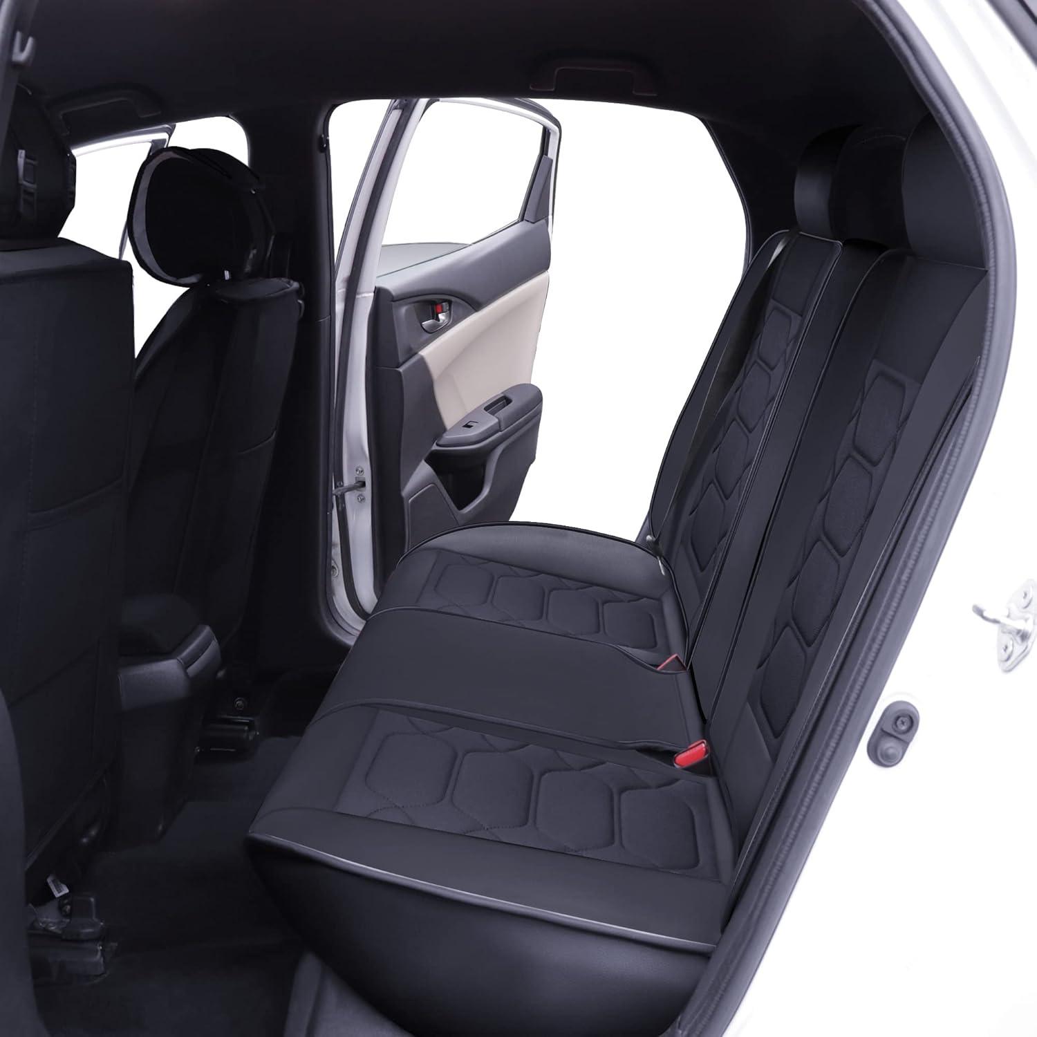 imageOASIS AUTO Honda Civic Accessories Seat Covers 20112025 Custom Fit 24 Door Sedan Coupe Hatchback Leather Cover Protector Cushion Exclude Si Front Pair GrayBlack