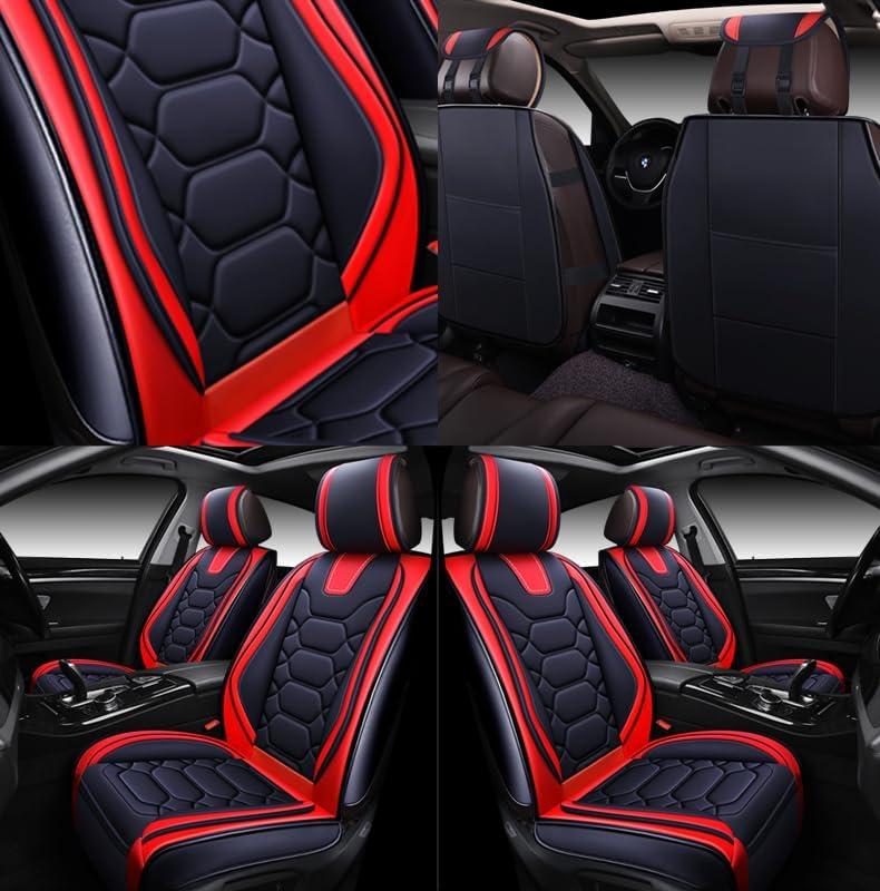 imageOASIS AUTO Honda Civic Accessories Seat Covers 20112025 Custom Fit 24 Door Sedan Coupe Hatchback Leather Cover Protector Cushion Exclude Si Premium Full Set BrownBlackRed