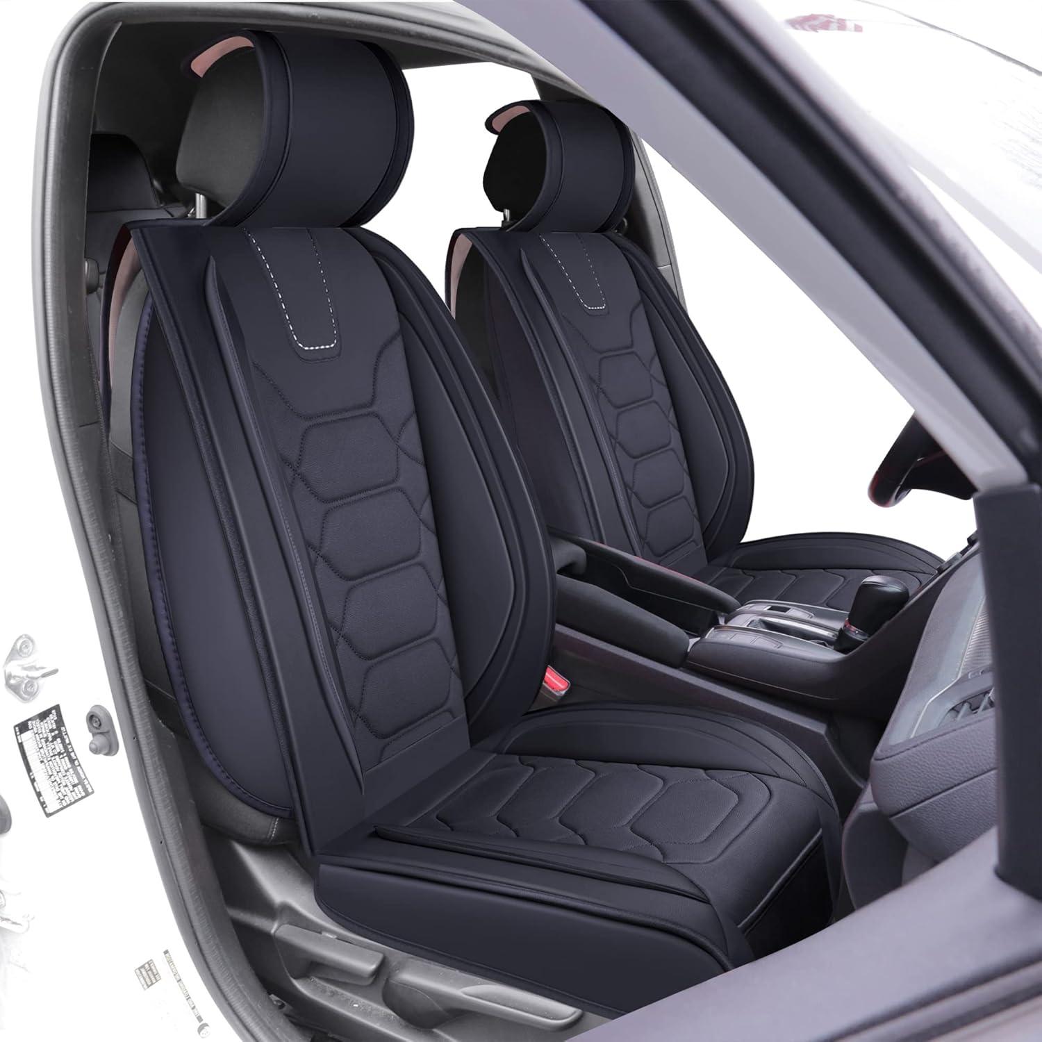 imageOASIS AUTO Honda Civic Accessories Seat Covers 20112025 Custom Fit 24 Door Sedan Coupe Hatchback Leather Cover Protector Cushion Exclude Si Premium Full Set BrownBlack