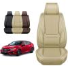 imageOASIS AUTO Honda Civic Accessories Seat Covers 20112025 Custom Fit 24 Door Sedan Coupe Hatchback Leather Cover Protector Cushion Exclude Si Premium Full Set BrownTan