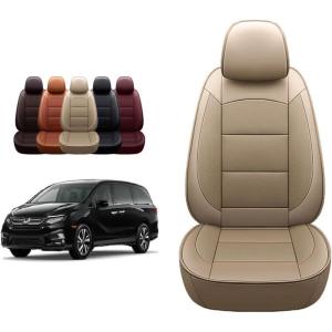 imageOASIS AUTO Z 20182022 Odyssey Custom Fit LeatherLeatherette Seat Cover Compatible with Honda Odyssey 201820192020202120222023 20182024 Odyssey TANTAN