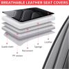 imageOASIS AUTO Car Seat Covers Premium Waterproof Faux Leather Cushion Universal Accessories Fit SUV Truck Sedan Automotive Vehicle Auto Interior Protector Full Set OD004 BlackBLACKGRAY