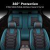 imageOASIS AUTO Car Seat Covers Premium Waterproof Faux Leather Cushion Universal Accessories Fit SUV Truck Sedan Automotive Vehicle Auto Interior Protector Full Set OD004 BlackBLACKBLUE